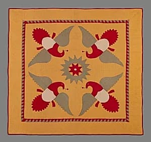 Quilt, Four Eagles pattern by Unknown Artist