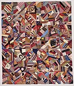 Quilt Top, Crazy pattern by Unknown Artist