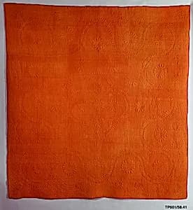 Quilt, Wholecloth calamanco by Unknown Artist