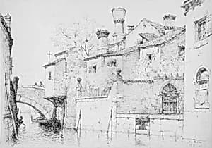 Rio del Erbe, Venice by Andrew Fisher Bunner