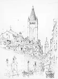 San Barnabas e Carmine, Venice by Andrew Fisher Bunner