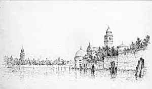 San Michaeli and Murano, Venice by Andrew Fisher Bunner