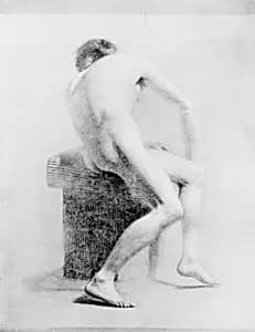 Seated Male Nude by Daniel Huntington