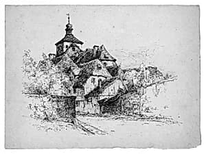 Sketch of a German Village by Andrew Fisher Bunner
