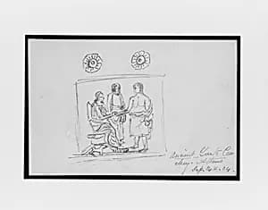 Sketch of Grave Stele (from Sketchbook) by Mary Newbold Sargent