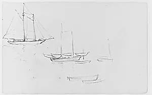 Study of Sailboats (from Sketchbook) by Henry Ward Ranger