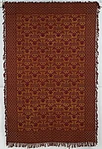 Table cover with fringe by Unknown Artist