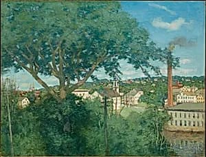 The Factory Village by Julian Alden Weir