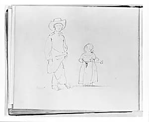 Two Children (from Sketchbook) by Francis William Edmonds