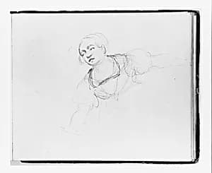Woman Leaning Right (from Sketchbook) by Francis William Edmonds