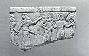 Bowl fragment with a procession by Unknown Artist