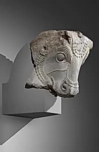 Bull's head from column capital by Unknown Artist