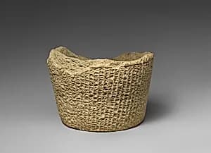 Cuneiform cylinder: Ehulhul inscription of Nabonidus describing his work on three temples by Unknown Artist