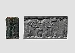 Cylinder seal: contest scene by Unknown Artist