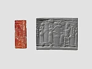 Cylinder seal with cultic scene by Unknown Artist