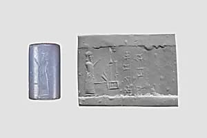 Cylinder seal with cultic scene by Unknown Artist