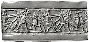 Cylinder seal with hunting scene by Unknown Artist