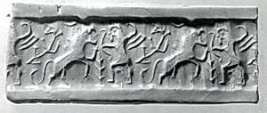 Cylinder seal with hunting scene by Unknown Artist