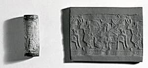 Cylinder seal with hunting scene by Unknown Artist