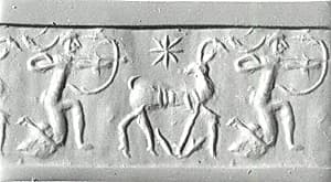 Cylinder seal with hunting scene by Unknown Artist