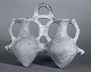 Double vessel with pierced bases by Unknown Artist