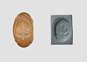 Ellipsoid stamp seal: tulips by Unknown Artist