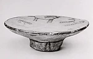 Footed plate with horned animals by Unknown Artist