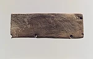 Furniture plaque: incised waterbirds by Unknown Artist