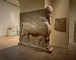 Human-headed winged bull (lamassu) by Unknown Artist