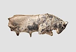 Openwork furniture plaque with bull by Unknown Artist