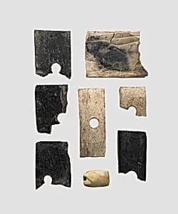 Pieces of inlay and bead by Unknown Artist