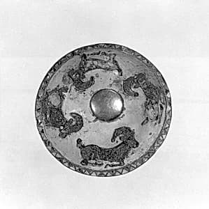 Roundel with horned animals by Unknown Artist