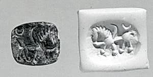 Stamp seal (pyramid) with monster by Unknown Artist