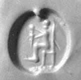 Stamp seal (scaraboid) with deity (?) by Unknown Artist