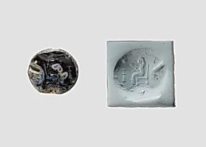 Stamp seal (scaraboid) with deity (?) by Unknown Artist