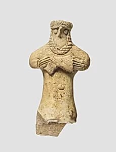 Standing male holding a lamb by Unknown Artist