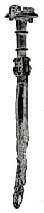 Sword with figures on handle by Unknown Artist