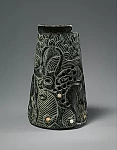 Vessel with two zebu by Unknown Artist