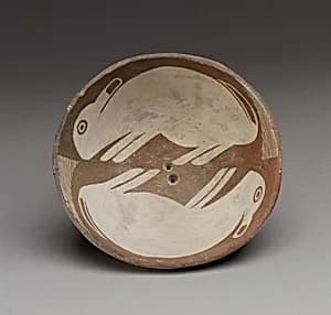 Bowl with Two Rabbits by Unknown Artist