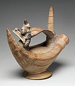 Bridge and Spout Bottle by Lambayeque (Sicán) artist(s)