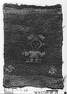 Brocade Fragment with Plumed Figure by Unknown Artist
