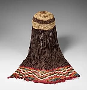 Cap Woven with Human Hair by Unknown Artist