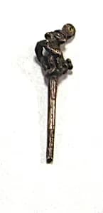 Cast Silver Tube with Animal by Unknown Artist
