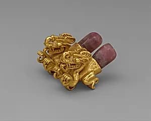 Double Crocodile Pendant by Unknown Artist