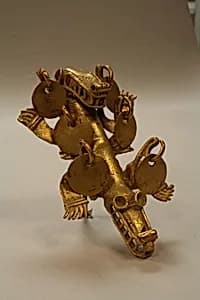 Double Crocodile Pendant by Unknown Artist