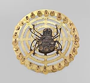 Earflare with spider by Moche artist(s)