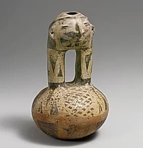 Face Neck Bottle by Unknown Artist