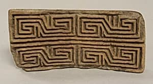 Flat stamp with geometric lines by Unknown Artist