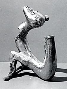 Gold Curly Tailed Animal Pendant by Unknown Artist