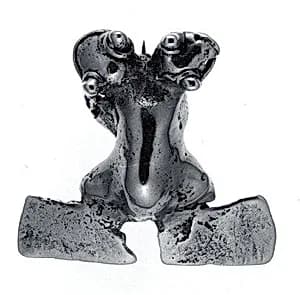 Gold Double-Headed Frog Ornament by Unknown Artist
